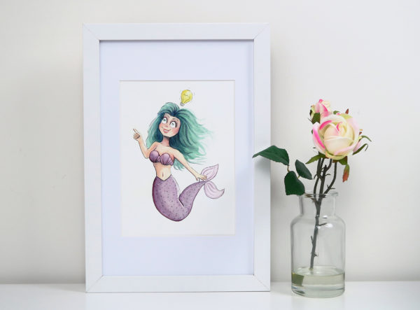 Art Print - Watercolour Mermaid Painting - Image 4
