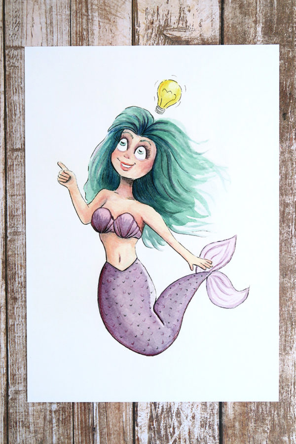 Art Print - Watercolour Mermaid Painting - Image 2