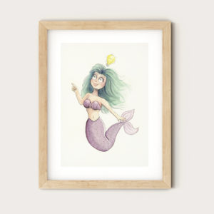 Art Print - Watercolour Mermaid Painting