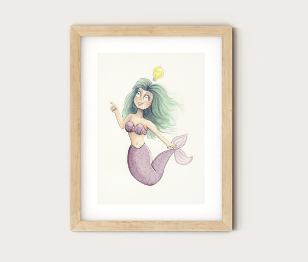 Art Print - Watercolour Mermaid Painting