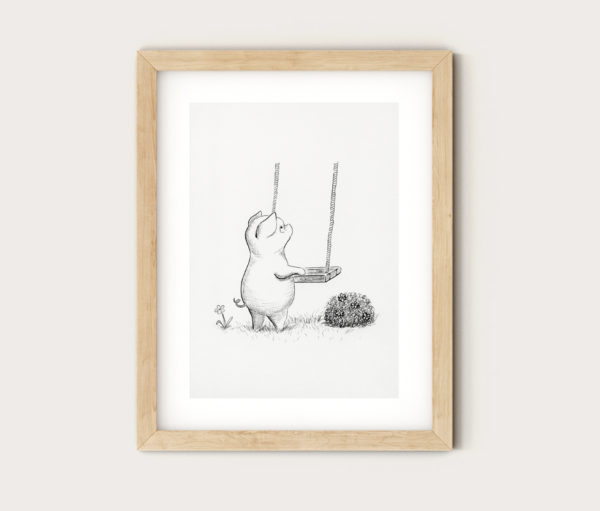 Art Print - Pig with Swing