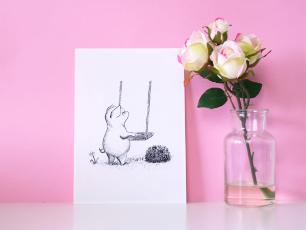 Art Print - Pig with Swing - Image 2